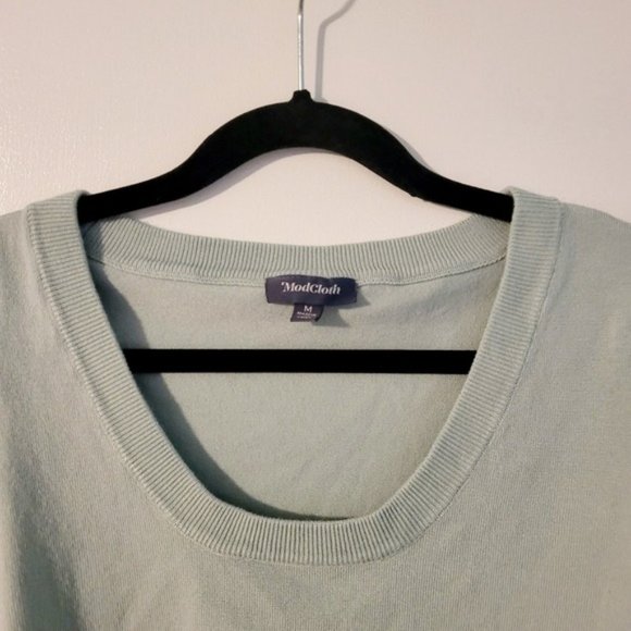 Modcloth Sage Green Scoop Neck Short Sleeve Pullover Sweater - Picture 3 of 5